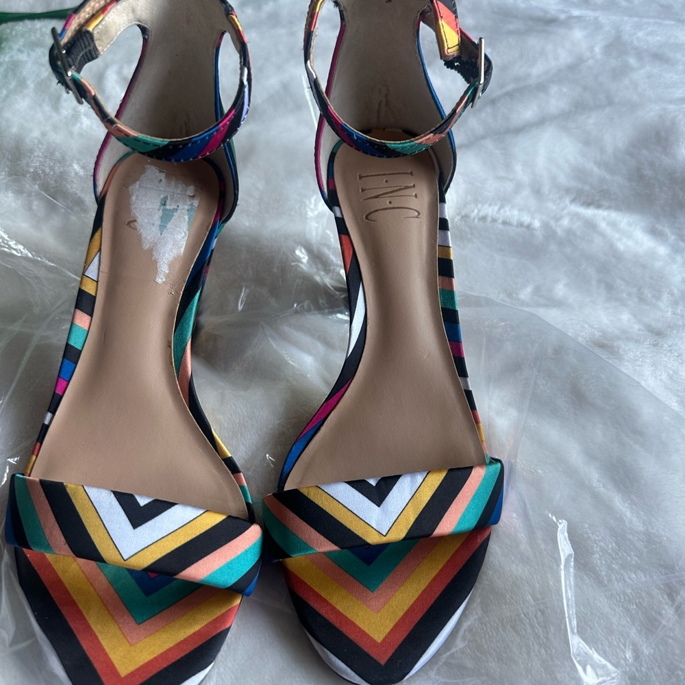 INC International Concepts Multicolor Striped Sandals